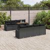 vidaXL Tuin Sofa Set met kussen 7 pcs Zwart