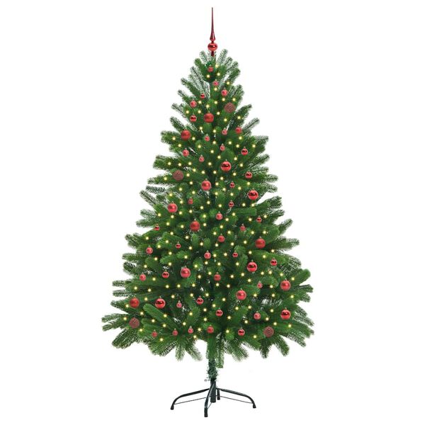 vidaXL Kerstboom met 300 LED met standaard Groen 210 cm PE