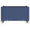 vidaXL Plantenbak met wielen 80x50x54 cm polypropeen blauwgrijs
