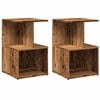 vidaXL Nachtkastjes 2 st 35x35x55 cm bewerkt hout oud houtkleurig