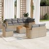 vidaXL 9-delige Loungeset met kussens poly rattan beige