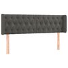 vidaXL Hoofdbord met randen 147x16x78/88 cm fluweel donkergrijs