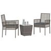 vidaXL Tuin Bistro Set 3 pcs Grijs poly rattan