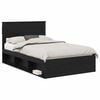 vidaXL Bedframe Effen met opslag Zwart 120 x 200 cm Massief grenenhout