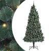 vidaXL Kunstmatige Voorverlichte Kerstboom met Bolset Groen 240 cm PET