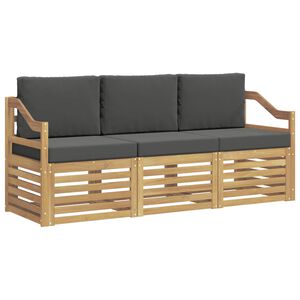 vidaXL Buiten bankenset 3 st 3-zits Wit en antracietkleurig Polyester
