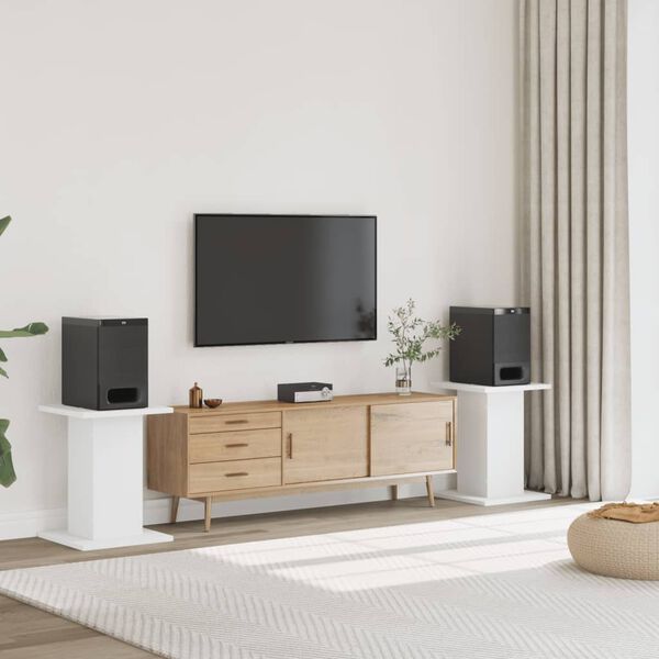 vidaXL Speakerstandaards 2 st 30x30x60 cm bewerkt hout wit