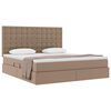 vidaXL Opslag bed met matras Cappuccino 160 x 200 cm Nep Leer