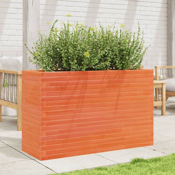 vidaXL Plantenbak 110x40x68,5 cm massief grenenhout wasbruin