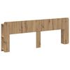 vidaXL Hoofdeinde kas met opslag Artisanaal eiken Bewerkt hout