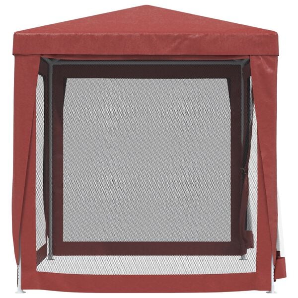 vidaXL Partytent met 4 mesh zijwanden 2x2 m HDPE rood