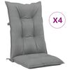vidaXL Tuinstoelkussens 4 st hoge rug 120x50x7 cm stof grijs