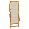 vidaXL Opvouwbare stoel met armleuningen Taupe Acaciahout & Textileen