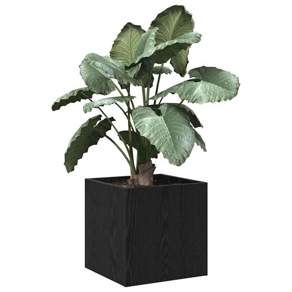 vidaXL Bloempot Box Zwart Eiken 40 x 38.5 x 40 cm Bewerkt hout