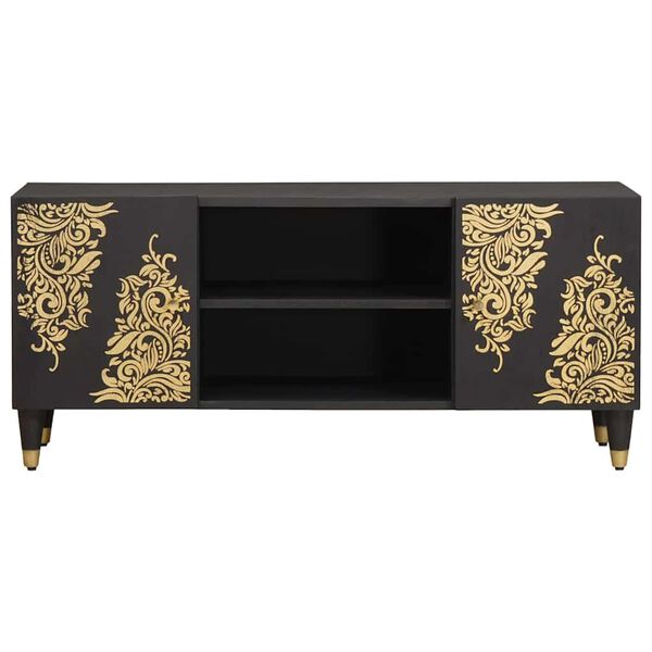 vidaXL TV-kast met plank Zwart 105 x 33 x 46 cm Massief Mango Hout