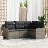 vidaXL Tuin Sofa Set met opslag 4 pcs Grijs poly rattan