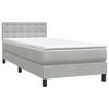 vidaXL Boxspring met matras fluweel lichtgrijs 90x210 cm