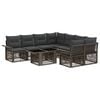 vidaXL Tuinbankenset 9 st Grijs en Donkergrijs poly rattan