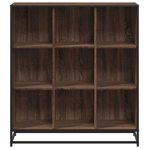 vidaXL Boekenkast 97,5x33x107,5 cm bewerkt hout en metaal bruin eiken