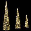 vidaXL Kerstboom met 90 LED 3 pcs Warmwit 20 x 20 x 80 cm PET