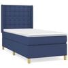 vidaXL Boxspring met matras stof blauw 90x200 cm