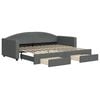 vidaXL Slaapbank onderschuifbed en lades 90x200 cm stof donkergrijs