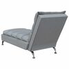 vidaXL Massage chaise longue met kussens stof lichtgrijs