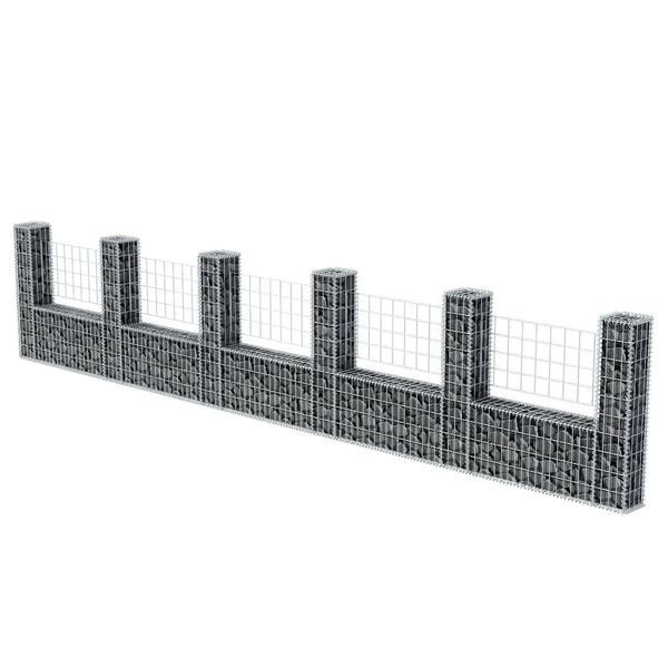 vidaXL Gabion mand U-vormig 570x20x100 cm staal