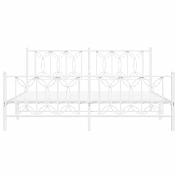 vidaXL Bedframe met hoofd- en voeteneinde metaal wit 180x200 cm