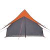 vidaXL Tenten met dak Grijs en oranje 256 x 266 x 185 cm Polyester