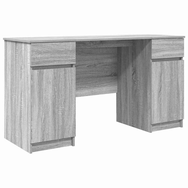 vidaXL Bureau met lade Grijs sonoma 140 x 49 x 76 cm Bewerkt hout