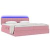 vidaXL Opbergbed met LED met matras Roze 200 x 200 cm Fluweel
