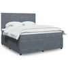 vidaXL Boxspring met matras fluweel donkergrijs 180x200 cm