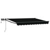 vidaXL Handbediende luifel met LED's Zwart en Anthraciet 3,5 x 2,5 m