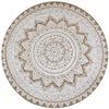vidaXL Tapijt met print rond 120 cm gevlochten jute