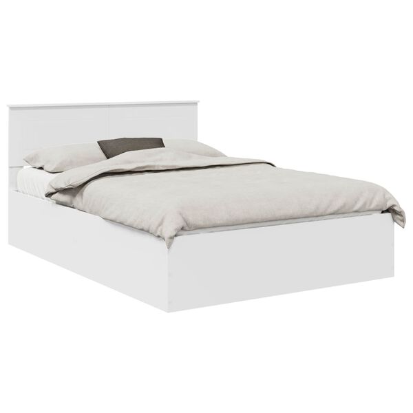 vidaXL Bedframe met hoofdeinde Wit 150 x 200 cm Bewerkt hout