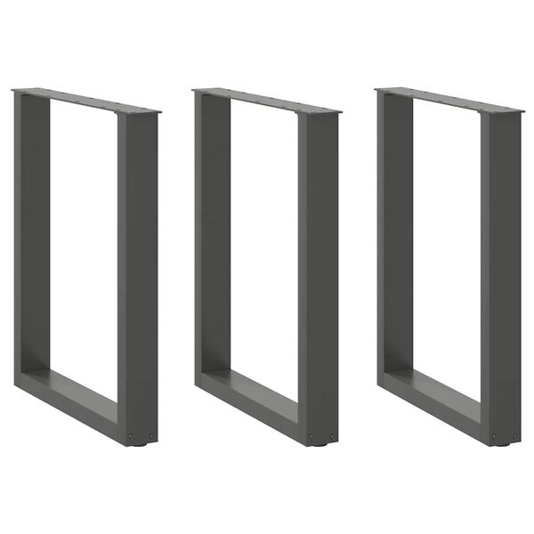vidaXL Eettafelpoten 3 st U-vormig 70x(72-73) cm staal antraciet