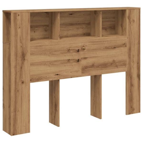 vidaXL Hoofdbordkast Artisan Eiken 140x18,5x102,5 cm Bewerkt Hout