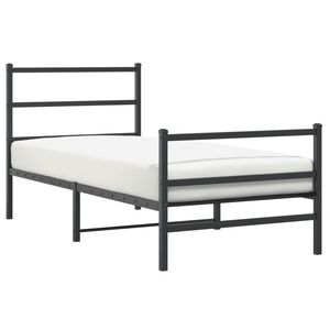 vidaXL Bedframe met hoofd- en voeteneinde&nbsp;metaal zwart 90x190 cm