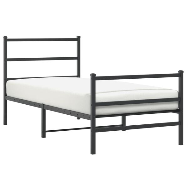 vidaXL Bedframe met hoofd- en voeteneinde&nbsp;metaal zwart 90x190 cm