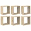 vidaXL Wandschappen kubus 6 st 26x15x26 cm sonoma eikenkleurig