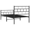 vidaXL Bedframe met hoofd- en voeteneinde metaal zwart 90x190 cm