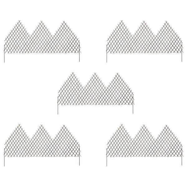 vidaXL Tuinlatwerken 5 st 170x105 cm wilgenhout