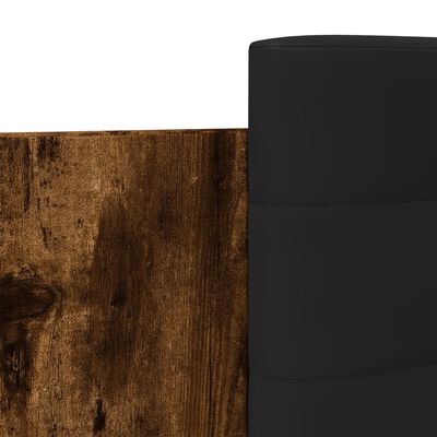 vidaXL Bedframe met hoofdbord bewerkt hout gerookt eiken 75x190 cm