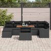 vidaXL Tuin Sofa Set met opslag 8 pcs Zwart Poly riet