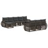 vidaXL Tuinbankenset 10 st Grijs en Donkergrijs poly rattan