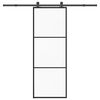 vidaXL Schuifdeur met beslag 76x205 cm ESG-glas en aluminium