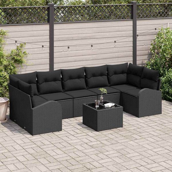 vidaXL Tuin Sofa Set Zwart 55 x 55 x 37 cm poly rattan