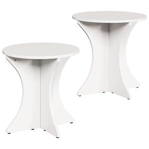 vidaXL Salontafel 2 pcs Wit Massief grenenhout