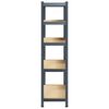 vidaXL Opbergrek 5-laags staal en bewerkt hout antracietkleurig